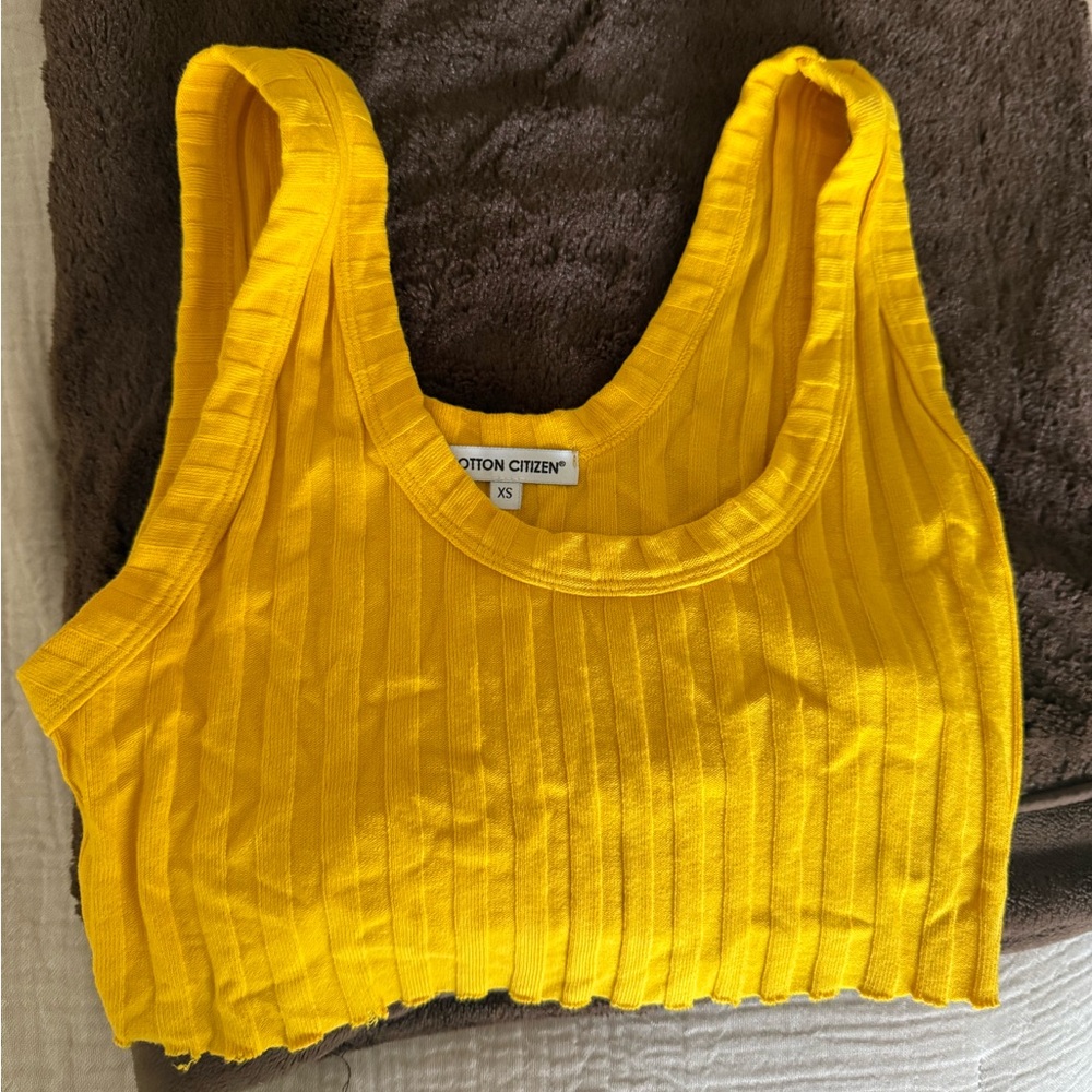 Cotton Citizen Capri Crop Tank Yellow XS
